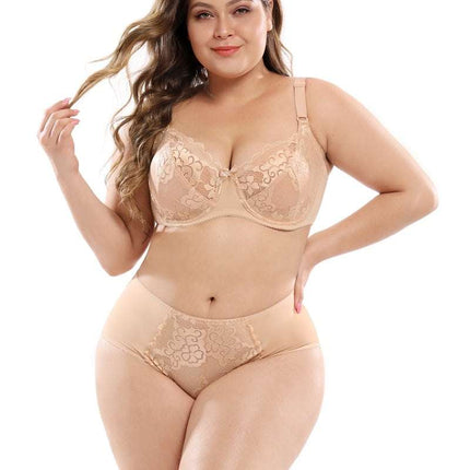 Lace plus size bra set - Royalessencelux