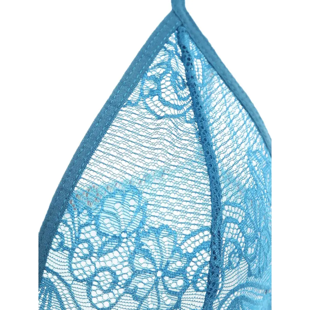 Blue and red lace sling long plus size nightdress with delicate floral mesh patterns and thin spaghetti straps