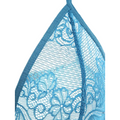 A delicate plus size nightdress with blue lace sling long top and floral patterns with satin trim edges
