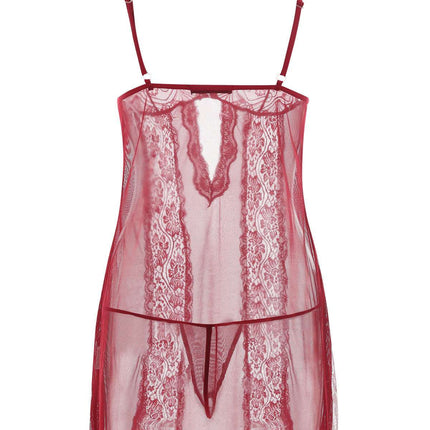 Lace Sling Long Skirt See - through Plus Size Nightdress Panties - Royalessencelux
