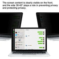 Silver laptop with black screen displaying chinese chat interface protected by a laptop privacy screen waterproof matte film
