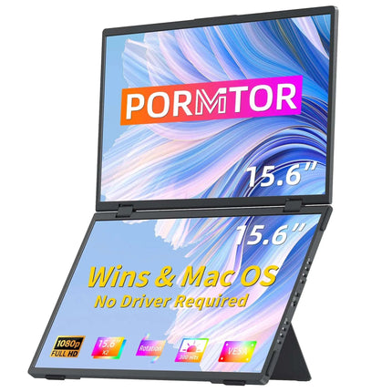 Laptop Screen Extender15.6" Dual Monitors (Wins/Mac) Folding Stacked Portable Dual Monitor USB C Travel Extended Computer Display with Triple Portable Monitor for Laptop PC Windows Mac - Royalessencelux