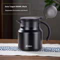Black 800ml large capacity tea water separation carafe with sleek matte finish and upgraded 316 stainless steel liner