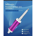The seiko rotor with metallic shaft and purple body in a teal-colored large flow industrial submersible pump