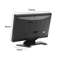 Black plastic digital photo frame with sleek minimalist design and stand in a large screen perpetual calendar weather station