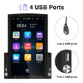 Black large screen vehicle video player navigator with touchscreen display and four usb ports for multimedia use