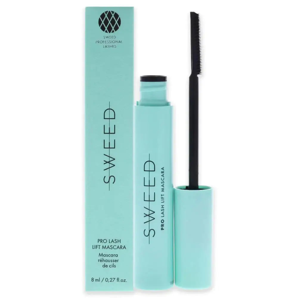 Sweed pro lash lift mascara black 8 ml in a sleek mint green tube with black wand and cap for enhanced lash lift mascara black results