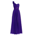 A deep purple lavender multi colored slanted neck sleeveless maxi dress with ruffled floral accent and satin belt