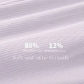 White ribbed fabric of lavender ribbed sleeveless fitness vest made of 88% nylon 12% spandex soft and skin-friendly