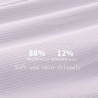 White ribbed fabric of lavender ribbed sleeveless fitness vest made of 88% nylon 12% spandex soft and skin-friendly