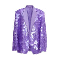 Lavender sequin fashion suit blazer with satin lapel and reflective embellishments ideal for high dinner party wear
