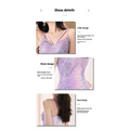 Lavender sequined evening mermaid gown with a strapless v-neckline and back zipper detailing