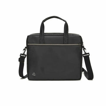 Black nylon leader laptop bag with top handle and adjustable shoulder strap for versatile carrying options