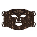 Brown face mask with leaf pattern and white cutouts designed for leaf pattern led skin rejuvenation beauty apparatus use
