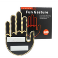 Black led hand shape orange car signal lights with gold-trimmed edges and two white rectangular panels