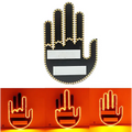 Black led hand shape car signal lights with white reflective stripes and gold border for orange car signal use