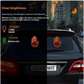 Back view of geshowit led hand shape orange car signal lights with 203 lamp beads forming glowing hand gesture