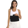 Black led infrared belt therapy device with front pocket holding smartphone for infrared heating red support