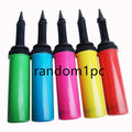 Five colorful handheld air pumps with black nozzles for luminous balloon rose bouquet transparent bobo ball inflation