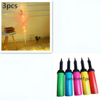 Colorful handheld balloon pump with black nozzle and grip for inflating luminous balloon rose bouquet and transparent bobo ball