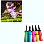 Colorful handheld pump with black nozzle and textured grip for inflating luminous balloon rose bouquet transparent bobo ball