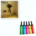 Colorful handheld air pumps in green blue pink yellow and red with black nozzles for luminous balloon rose bouquet transparent bobo ball