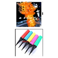 Set of five colorful plastic balloon pumps with pointed tips for luminous balloon rose bouquet and transparent bobo ball
