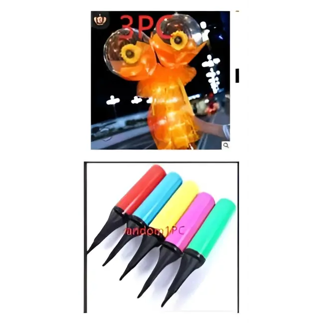 Orange glowing inflatable cartoon character with black eyes and smiling face in luminous balloon rose bouquet transparent bobo ball