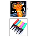 A set of colorful plastic balloon pumps with black tips for luminous balloon rose and balloon rose bouquet inflations