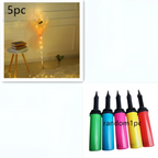 A set of five colorful handheld electric balloon pumps in green blue pink yellow and red for luminous balloon rose bouquet and transparent bobo ball inflation