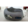 Light blue fabric car massage pillow with gray fabric neck massager featuring heat vibration and massage controls