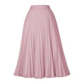 A light blue swing casual skirt with pleated midi design smooth flowing fabric and elastic waistband