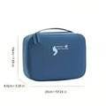 Light blue square travel storage bag with a blue rectangular travel organizer and subtle white logo on front