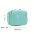 Light blue multifunctional square travel storage bag with top handle and subtle front logo for organized travel storage