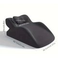 Black ergonomic lumbar support pillow with contoured shape and matte finish for light green reclining chair and stomach sleeper pillow