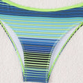 A vibrant lime green navy printed split bikini bottom with white inner lining for a stylish split bikini swimsuit