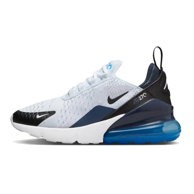 Nike Air Max 270 Big Kids Shoes (943345-033 Football Grey/Thunder Blue/Photo Blue/Black) Size 5 - Royalessencelux