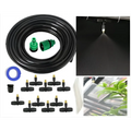 Black and green copper outdoor misting system with adjustable lock type nozzles for precise atomizing micro spray watering