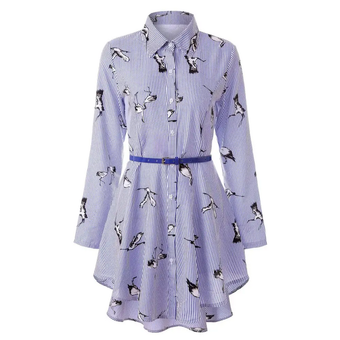 Blauw geprinte vogel / L