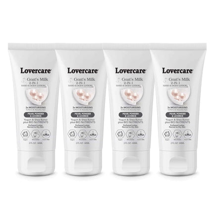 Lovers Care 4 - PACK Goat Milk Body Lotion for Dry Skin Pearl 2 fl oz (60ml) - 4 - PACK - Royalessencelux