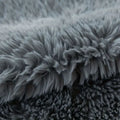 Luxurious soft faux gray fur throw pillow covers with dense plush texture for elegant cushion covers