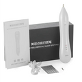 White plastic luxury facial tool beauty pen with metallic tip and usb cable for precision mole removal
