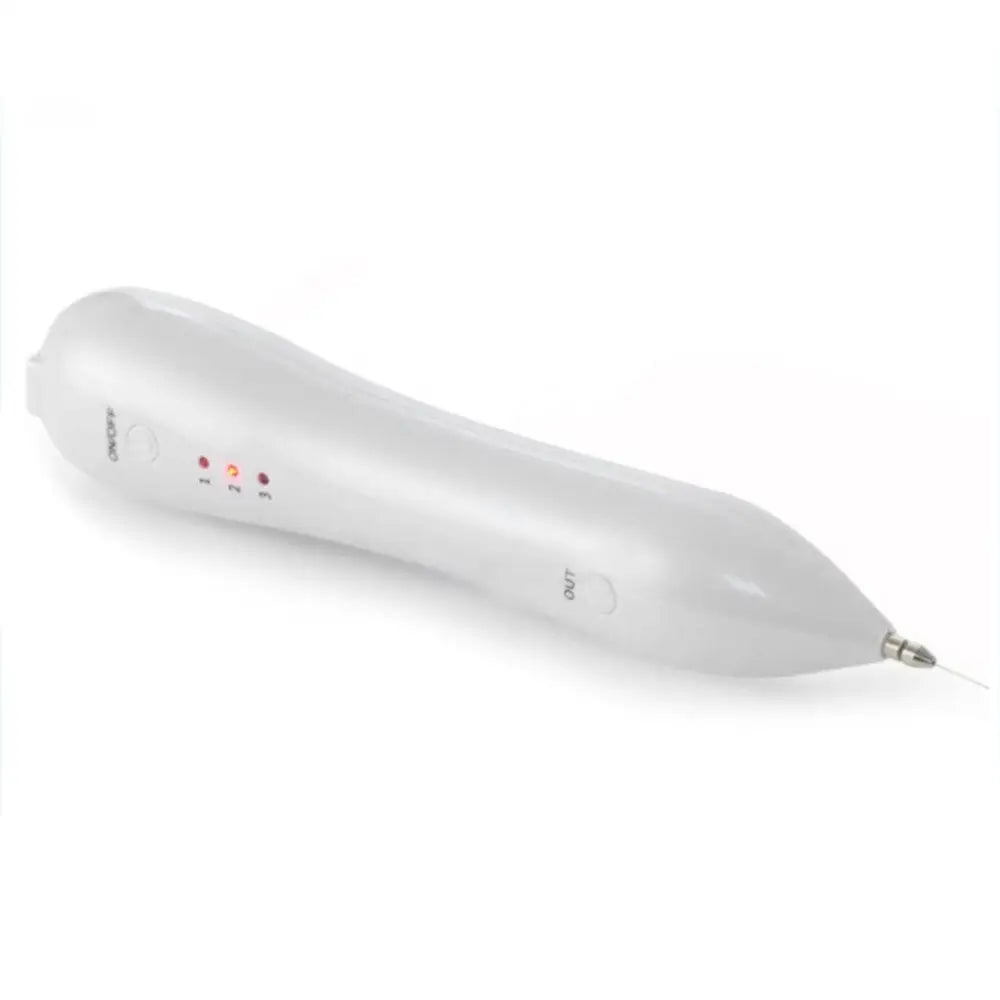 White plastic luxury facial tool beauty pen with slender design and three indicator lights with usb cable