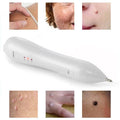 White luxury facial tool beauty pen with slender ergonomic design and metallic tip for skin treatment with usb cable