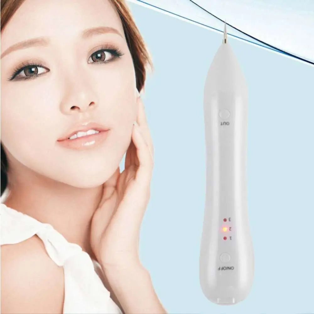 White ono luxury facial tool beauty pen with sleek tapered design illuminated indicator lights and usb cable included