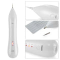 White plastic luxury facial tool beauty pen with metallic needle tip and usb cable for professional skincare use