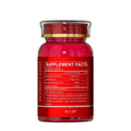 Red glass wxx brand luxury glp-1 capsules with clear cap and gold band labeled supplement facts for plus size dresses use