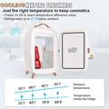 Luxury skin care 6L mini fridge with rose gold accents and copper-colored feet designed for cooling cosmetics