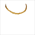 Luxury women’s fashion gold braided herringbone chain necklace with sleek interwoven design for elegant styling