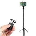 Black m070 bluetooth selfie stick with remote control featuring extendable tripod base and phone mount for hands-free photography